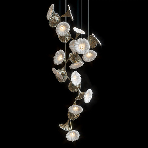 Lámpara colgante de lujo de cristal para decoración de Hotel, candelabro de techo alto y moderno para sala de estar, Morning Glory - Product Image 5
