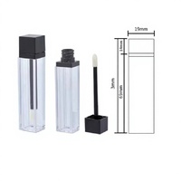 Tube de brillant à lèvres carré transparent personnalisé en gros personnalisé conteneur d'emballage cosmétique tube de brillant à lèvres en plastique vide