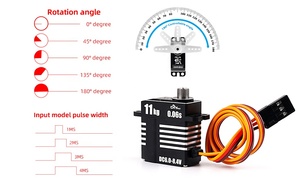 11KG <span class=keywords><strong>Servo</strong></span> tanpa inti Digital 6.0-8.4V 0.06S gir logam HV <span class=keywords><strong>Servo</strong></span> yang dapat diprogram 180/270/<span class=keywords><strong>360</strong></span> derajat untuk 1/18 1/24 mobil RC Crawler - Product Image 3