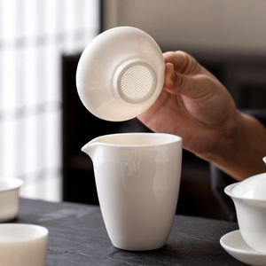 Juego de Té Portátil de Cerámica Blanca BAMBUS, Porcelana de Alta Gama, Moderno y Sencillo, para Oficina, Viajes, Estilo Chino - Product Image 4