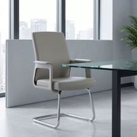 Chaise de bureau de haute qualité, moderne, cantilever, en cuir, pour conférences et réunions, chaise de visiteur de direction avec accoudoirs