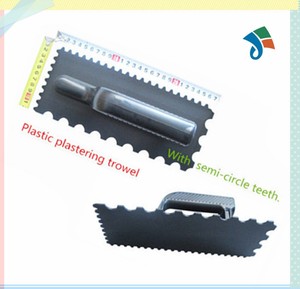 Outils de truelle de plâtrage 280x120mm finitions truelle crantée en acier au carbone poli commun avec truelle en acier inoxydable à poignée souple - Product Image 3