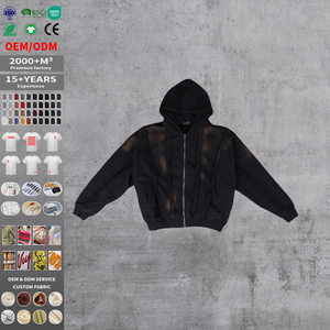 Sudadera con Capucha para Hombre, Nueva, de Alta Calidad, 100% Algodón, Vintage, con Cierre, Bordada, Estampada, Gruesa - Product Image 1