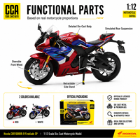 Modèle de moto en métal moulé sous pression CBR1000RR-R à l'échelle 1/12 avec des roues mobiles en matériau écologique pour la décoration de la maison ou comme cadeau