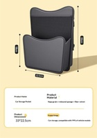 Organisateur de rangement en cuir pour console centrale et siège de voiture avec porte-boîte à mouchoirs suspendu et filet de rangement en maille