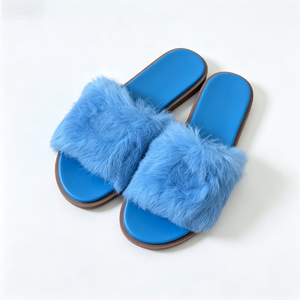 Lounge Women Coffee Brown Shearling Faux Fur <b>Slippers</b> Twisted Band Flexible Sole Office Use Mixed Sizes Best Seller Working Ladi - Product Image 6