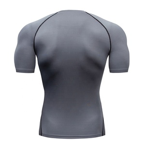 Camiseta de manga corta de gimnasio para hombre, camiseta de moda de cuello redondo para gimnasio, ropa de marca para Fitness, camiseta de protección contra sarpullido para gimnasio - Product Image 2