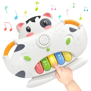 Tumama Crianças Early Educational Kids Piano Toy Com Vaca Forma Sorter 2 in1 Teclado Musical Toy Baby Electronic Organ Toys
