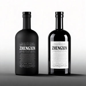 Bouteille de liqueur en verre transparent vide de 750 ml avec étiquetage personnalisé, bouteille de vin de 1 litre avec bouchon pour les marques de vodka, <span class=keywords><strong>gin</strong></span> et jus de <span class=keywords><strong>gingembre</strong></span> - Product Image 1