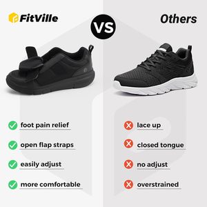 Обувь FitVille для диабетиков мужская, особо широкая, для опухших ног, при невропатии, для ходьбы, облегчающая боль, модель FV-DS001 - Product Image 3