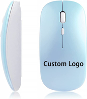 Souris silencieuse portable ergonomique Bluetooth USB rechargeable sans fil avec logo personnalisé RG, design mignon pour PC Gamer Promotion