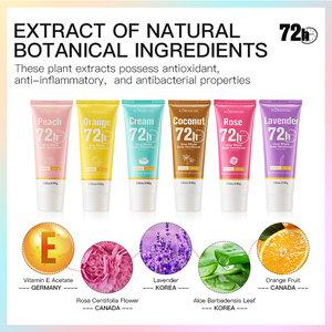 Etiqueta privada KORMESIC 80g Fragancia Rosa Lavanda Crema de melocotón <span class=keywords><strong>Coco</strong></span> Naranja <span class=keywords><strong>Desodorante</strong></span> corporal de 72 horas de larga duración - Product Image 3