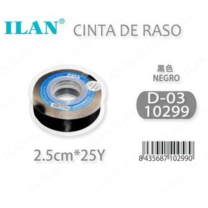 Ruban en satin Ilan 2,5 cm 25Y Noir D03 - Product Image 3