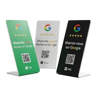 Tarjeta <span class=keywords><strong>de</strong></span> Membresía NFC Acrílica con Código QR para Redes Sociales, Personalizada, <span class=keywords><strong>de</strong></span> Alta Calidad, con Soporte <span class=keywords><strong>de</strong></span> Mesa, en Blanco, para <span class=keywords><strong>Reseñas</strong></span> <span class=keywords><strong>de</strong></span> Google - Product Image 1