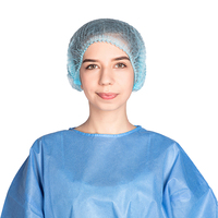 Casquette chirurgicale jetable blanche pliée en polypropylène non tissé pour femmes, pour salle blanche et laboratoire, pour infirmières hospitalières