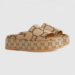 Luxury Flats Sandals Casual Shoes Rubber Canvas <strong>Open</strong> <strong>Toe</strong> Women's Slide Designer <strong>Slippers</strong> for Women Summer Chunky Beach <strong>Slipper</strong> - Product Image 4