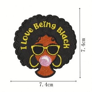 Patchs thermocollants brodés sur machine à broder, motifs de dessins animés, anime, Black Girl Magic, pour la décoration de vêtements - Product Image 3