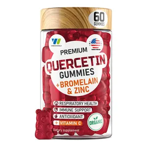 Hữu cơ quercetin Gummies tự nhiên bổ sung với Bromelain Kẽm Vitamin C cho hệ thống miễn dịch & kích hoạt dị ứng