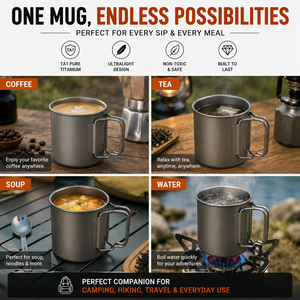 Wholesale Ultralight Titanium <b>Camping</b> <b>Mug</b> Grade 5 Titanium Cup 220ml 300ml 380ml 450ml OEM Custom Logo Outdoor Drinkware - Product Image 5