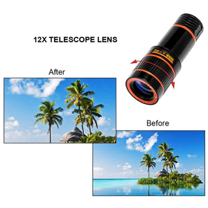 <span class=keywords><strong>Obiettivo</strong></span> <span class=keywords><strong>per</strong></span> <span class=keywords><strong>Fotocamera</strong></span> <span class=keywords><strong>Smartphone</strong></span> con Zoom 12X, Telescopio Esterno Universale con Clip, in Alluminio e Vetro, Nero - Product Image 5