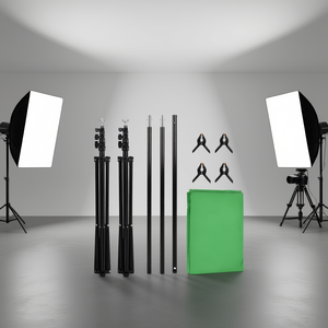 Kit de support de fond D0100HPM8YY 6,56 x 9,85 pieds en alliage d'aluminium noir mat, accessoires de studio photo pour le streaming de jeux vidéo - Product Image 2