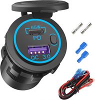 Cargador USB para Auto de 12V con Puerto USB C de 65W PD3.0 y Carga Rápida 3.0 de 18W