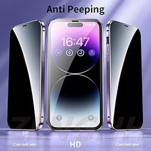 <span class=keywords><strong>Cover</strong></span> in vetro magnetico Anti Spy Peeping con fotocamera in metallo protettore per paraurti per <span class=keywords><strong>iPhone</strong></span> 16 15 Pro Max 360 custodia protettiva per telefono - Product Image 2