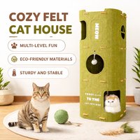 Coussin pour chat confortable en feutre épais à 2 couches, nettoyage facile, abri pour animaux de compagnie, housse amovible, orthopédique, polyester, petits animaux
