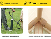 Tente de camping gonflable automatique quatre saisons MF 12, deux chambres, tissu Oxford épais monocouche, imperméable, protection de l'intimité, 6-8 personnes
