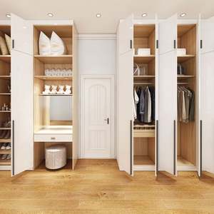 Meubles de chambre à coucher, design d'armoire, armoire en MDF blanche, ensemble de placard pour vêtements - Product Image 3