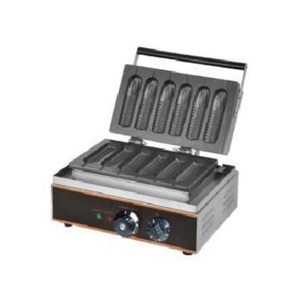 Máquina comercial para restaurante de hotel al aire libre, parrilla de contacto profesional, máquina para hacer gofres, 6 gofres de maíz - Product Image 1