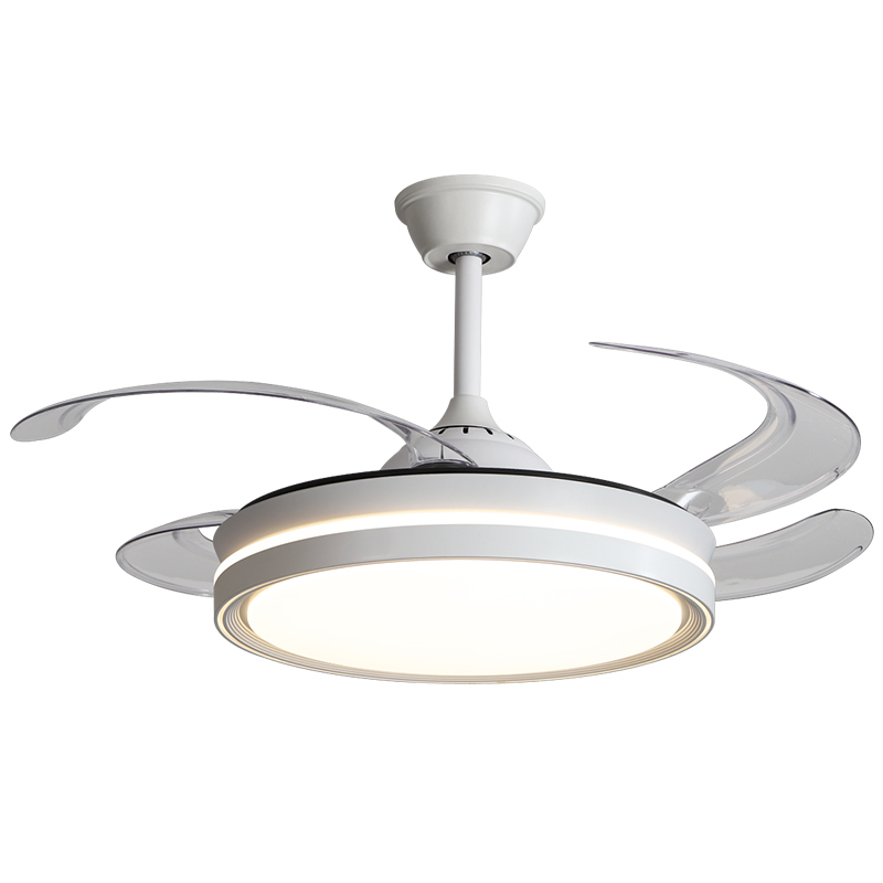 Modern LED Ceiling Lamp Light & Fan with Invisible DC Motor 6-Speed Remote Control for Bedroom Kitchen Living Room Dining Room