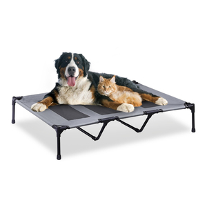 Durable <strong>Metal</strong> Frame Foldable Pet Elevated <strong>Dog</strong> <strong>Bed</strong> Breathable Outdoor Camping Washable Feature for Pet Feeding - Product Image 2