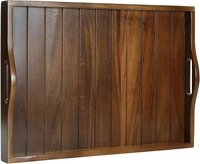Plateaux jetables en bois d'acacia, design moderne, décoratifs, pour cuisines, hôtels, restaurants – Approvisionnement direct usine