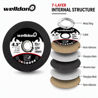 Disque de coupe / disque abrasif de haute qualité Welldon 125 mm 5 pouces pour métal et acier inoxydable, disques de coupe pour métal