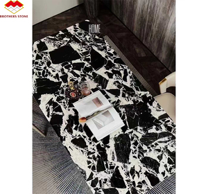 Bộ bàn ăn bằng đá cẩm thạch đen Calacatta chất lượng cao, bàn trà và đảo bếp bằng đá cẩm thạch màu đen bóng cho thiết kế nội thất - Product Image 2