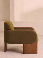 Fauteuil de salon décontracté en velours d'agneau, style Wabi-sabi antique français, pour petit appartement, individuel, personnalisable