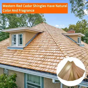 Outdoor Composite Cedar Roof Tiles Wooden Roofing Tile Sheet Red Cedar Shingles Building Materials