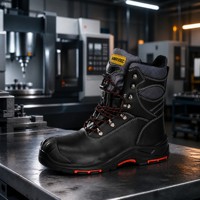 Chaussures de sécurité AIMVVSEC en cuir véritable avec embout en acier, antidérapantes, résistantes à l'huile et au gaz, doublure 3M Thinsulate isolante contre le froid