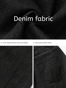 Pantaloni personalizzati autunno retrò dritti <span class=keywords><strong>lunghi</strong></span> a gamba larga <span class=keywords><strong>Jeans</strong></span> neri <span class=keywords><strong>Jeans</strong></span> uomini con catena - Product Image 5