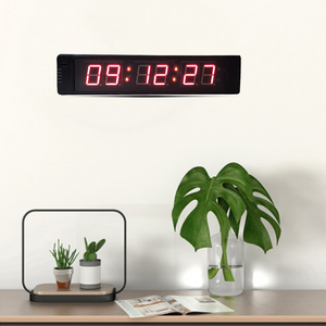 Zhongxiaoxiao นาฬิกาติดผนัง1นิ้ว, ไฟ <span class=keywords><strong>LED</strong></span> 6หลักจับเวลานับถอยหลังนาฬิกาติดผนังแบบมัลติฟังก์ชั่น - Product Image 3