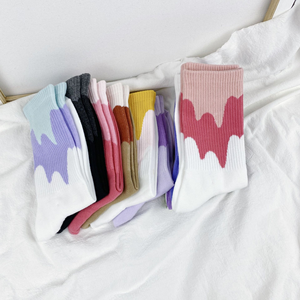 Hf Của Phụ Nữ Hoa Mô Hình Thoải Mái Dòng Chảy Đan 100% Cotton Crew Vớ/Vớ Thoáng Khí Cho Mùa Xuân Mùa - Product Image 3