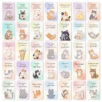 Paquete de 36: Nuevo Estilo Acuarela Transfronterizo, Lindos Dibujos Animados de Gatitos, Inspiradores y Positivos para Niños, Impresión Offset en Relieve