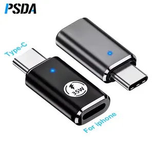 PSDA konverter LED PD 35W USB C ke iphone, adaptor pengisian daya cepat untuk iOS pria ke Tipe C wanita untuk iPhone 15 seri iPad