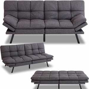 Canapé-lit mural multifonctionnel pliable, futon réglable, écologique, pour salon intérieur, en plastique et tissu de coton, double usage - Product Image 1