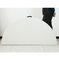 Table pliante ronde en plastique JDZZ-03 blanche, cadre en acier robuste, table de banquet pour événements