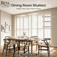 Volets Intérieurs Étanches en Bois Massif à Persiennes Ajustables pour Villa, Chambre et Salle de Bain – Contrôle de la Lumière et Intimité