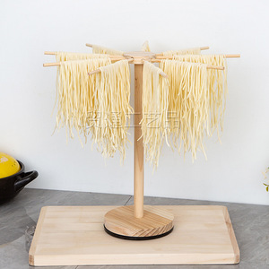 Wooden Rotatable Noodle Rack Round Hanging Pasta Drying Stand Household <b>Kitchen</b> Use - Product Image 4