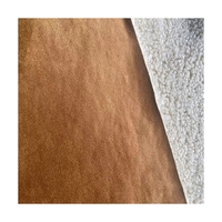 Tissu en cuir suédé solide collé de polyester micropolaire de haute qualité de l'usine chinoise pour veste manteau d'hiver coupe-vent