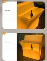 Mini comptoir de bar LED mobile à changement de couleur en plastique pour la décoration de fêtes, événements et mariages - Résistant à l'eau et durable